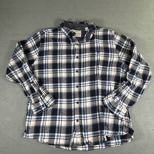 Weatherproof Vintage sz XXL Men's Flannel Shirt‎ Blue Plaid Button-Up utility